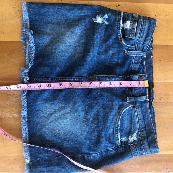 Y2K Joe's Jeans Denim Mini Skirt Distressed Frayed Hem Size 25 2000's Jean Skirt - Picture 4 of 10